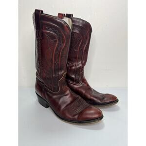 Vintage ACME Dingo Cowboy Western Boots Burgundy USA Size 10E